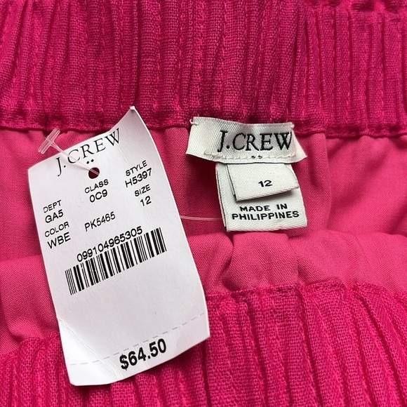 J Crew Factory NWT Linen Blend Scalloped Pink Skirt - 12 - Picture 4 of 10